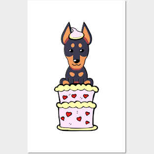 Guard dog Jumping out of a cake Posters and Art